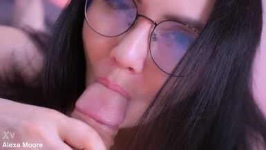 Lecherous lady pegging her male's and gets cumshot. - 8 image