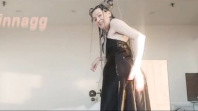 very hairy MILF GinnaGg erotically showcases hairy armpits and hairy pussy - 3 image
