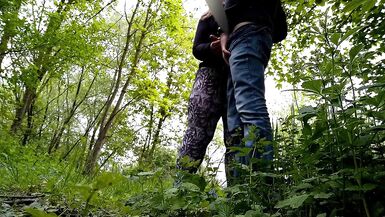 Sexy neighbor with a fat ass jerked me off in nature - 13 image