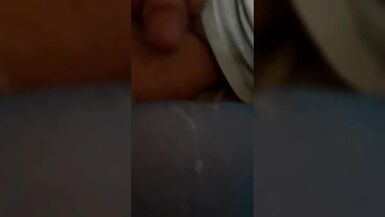 fingering and cum on blue stockings - 15 image