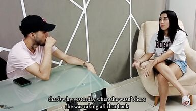 Horny stepdaughter eating her stepdad's big cock to keep him quiet - Porn in Spanish - 3 image