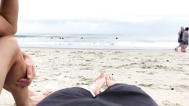 Cum in my ass right on the beach - 2 image