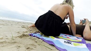 Cum in my ass right on the beach