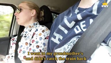 Mature milf forgot to take money from her husband, had to pay the taxi driver with a pussy and a blowjob in the throat