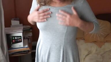 My wife exhibits her beautiful tits while she masturbates - 12 image