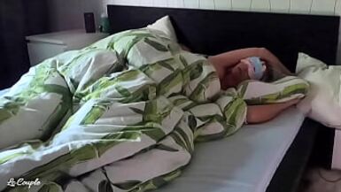 Amateur couple morning sex where husband is waking up his wife with fingers and dick LOUD MOANING - 1 image