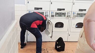 The service technician arrived to repair the laundry machines, but he thought servicing me was a better idea - 8 image