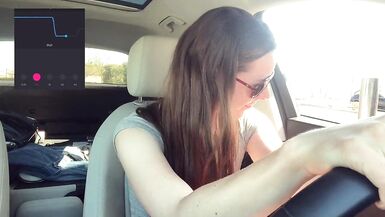Trying not to cum too loud in the Starbucks Drive Thru! - 5 image