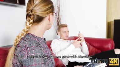 TUTOR4K. Nerdy but very sexy teacher cant stop thinking about science till orgasm - 4 image