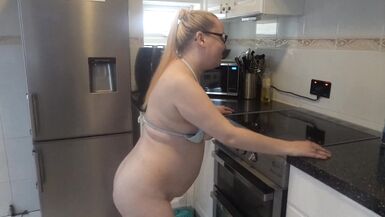 Blonde MILF Striptease in miniskirt and bikini - 14 image