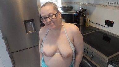 Blonde MILF Striptease in miniskirt and bikini - 7 image