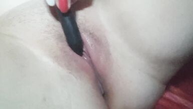 A inexperienced woman with a vibrator masturbates her pussy very close and gets an orgasm - 9 image