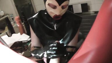 Rubbernurse Agnes- Hardcore pegging with five huge dildos - 4 image
