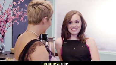 Lustful mommy Ryan Keely seduces her sexy stepdaughter Freya Parker into sex. - 3 image