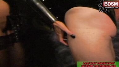 2 German BDSM amateur Dominas and a slave guy - 6 image