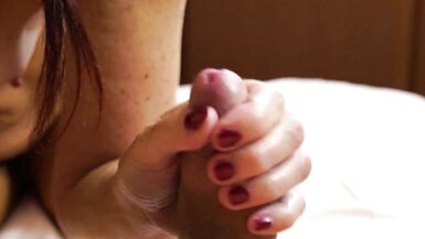 POV Big View of blowjob and Handjob of mature couple - 5 image
