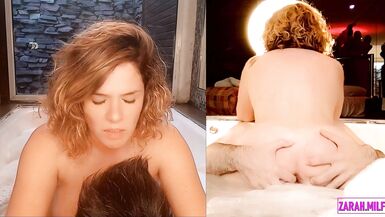 Intense female orgasm as she fucks a guy in a hot tub - 7 image