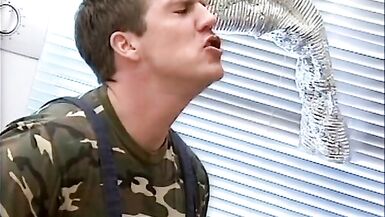 German brunette takes her lover to the closet to have her eager pussy penetrated by a big cock - 4 image
