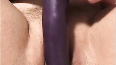 Horny Step Mom Up Close Masturbation With Purple Toy - 2 image