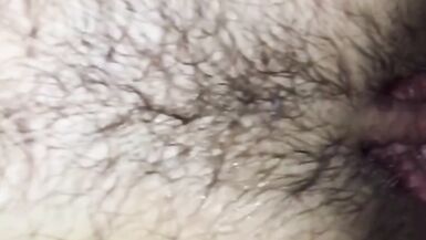 Fuck my wife hairy pussy POV and cum all over her pussy hair in slowmotion - 5 image