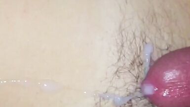 Fuck my wife hairy pussy POV and cum all over her pussy hair in slowmotion - 9 image