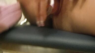 Blonde Isabella makes it with the vibrator on the chair - 15 image