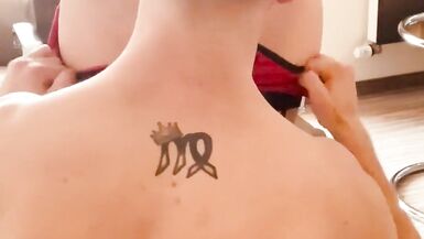 Licking on office chair