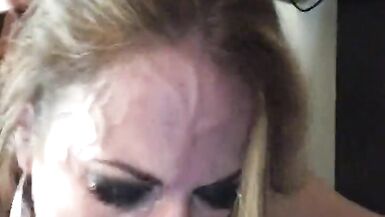 Gorgeous slut gets her pussy pounded while she gags on a dildo - 11 image