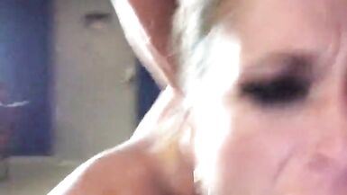 Gorgeous slut gets her pussy pounded while she gags on a dildo - 5 image