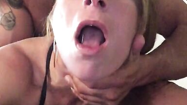 Gorgeous slut gets her pussy pounded while she gags on a dildo - 7 image