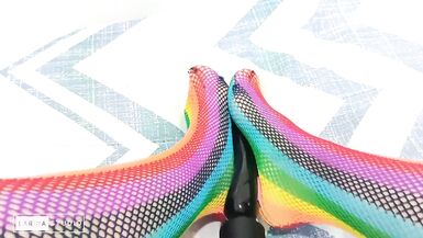 Foot Fetish with Sexy Colored Stockings - 15 image