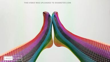 Foot Fetish with Sexy Colored Stockings - 8 image