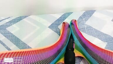 Foot Fetish with Sexy Colored Stockings - 9 image