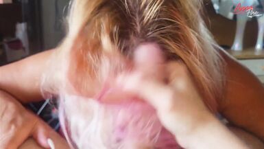 For the First Time I Do a Stepson Hairjob, Cum on My Hair - 12 image