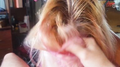 For the First Time I Do a Stepson Hairjob, Cum on My Hair - 14 image