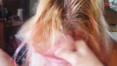 For the First Time I Do a Stepson Hairjob, Cum on My Hair - 15 image