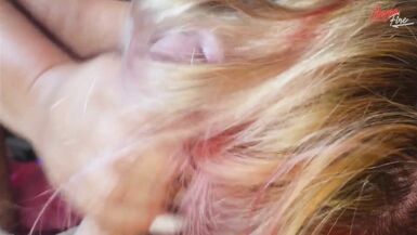 For the First Time I Do a Stepson Hairjob, Cum on My Hair - 5 image