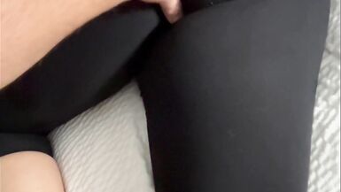 thick busty milf leggings footjob leg hump - 11 image