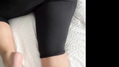 thick busty milf leggings footjob leg hump - 8 image