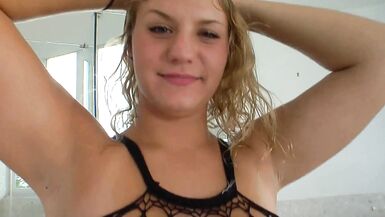 Blond mature bbw fishnet bitch hard nailed - 3 image