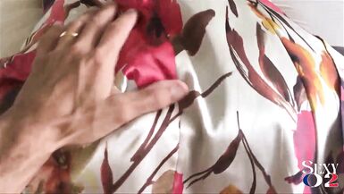 1641 - White Amateur Slut, Satin Red Thong, Satin Dress, Doggystyle, Dirty Talk, POV