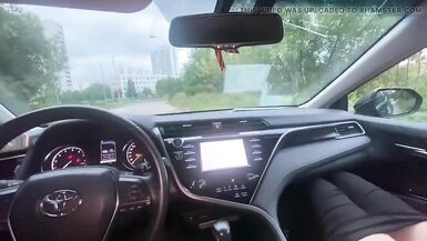 Neighbor with Big Tits Sucks My Cock in the Car - 7 image