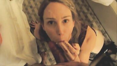 Slut MILF gets a facial and loves it - 15 image