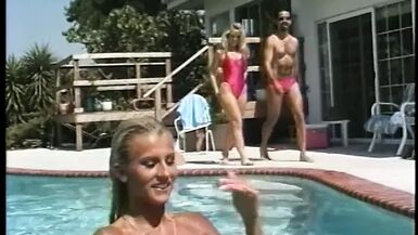 Dudes share two blonde sluts with nice tits outdoors - 1 image
