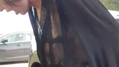 Risky squirt outdoor