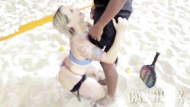 My beach tennis teacher couldn't stand seeing my big ass and had a hard-on during class! - 14 image