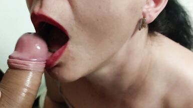 Cum in Mouth,Possessive Stepmom takes Stepson Cock slipping in her Sweet Mouth! - 13 image
