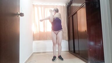 I want cock!! I Love Exercising in Thongs Video for My Husband's Coworkers!! - 2 image