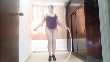 I want cock!! I Love Exercising in Thongs Video for My Husband's Coworkers!! - 4 image