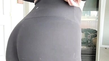 Busty Teacher in leggings strips and teases her student's dad online - 4 image